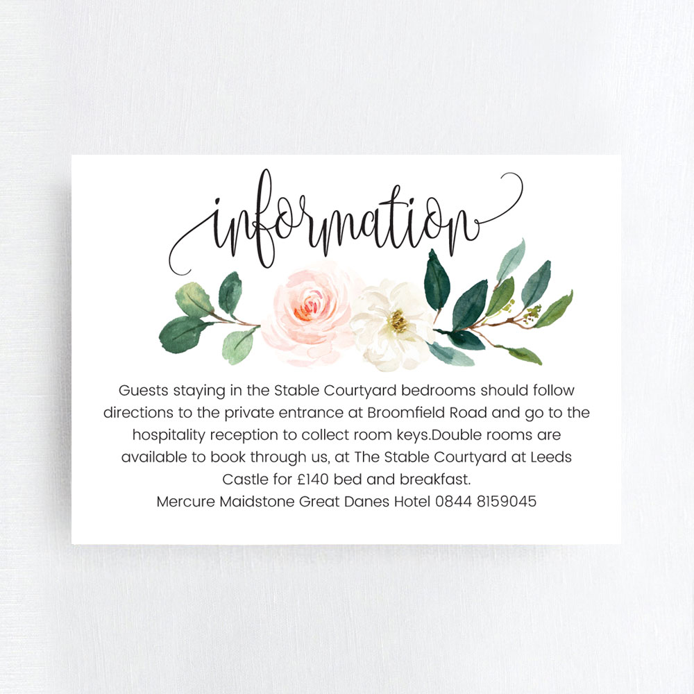 Floral Information Cards